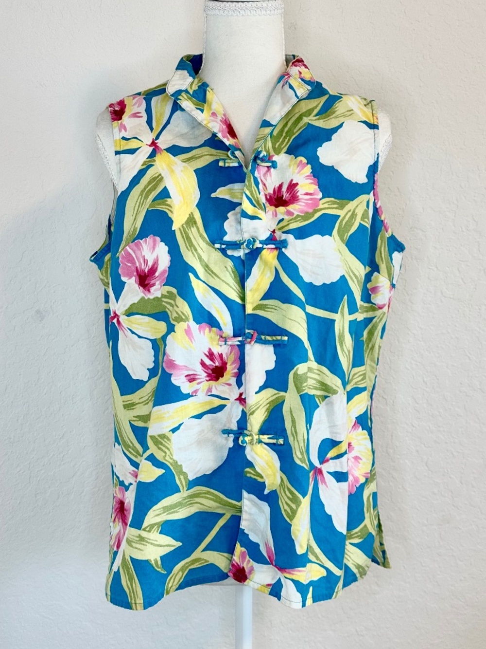 Lauren Ralph Lauren Sleeveless Tropical Blouse, Size L